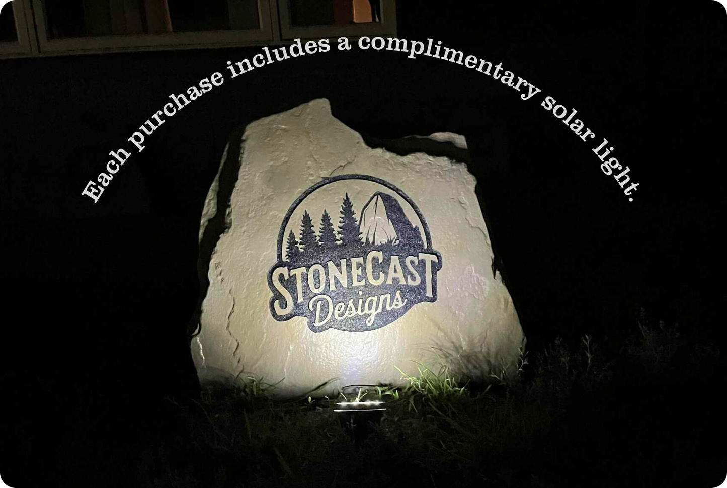 Deer Tree Scene Name or Address Stone – Custom Engraved Outdoor Rock
