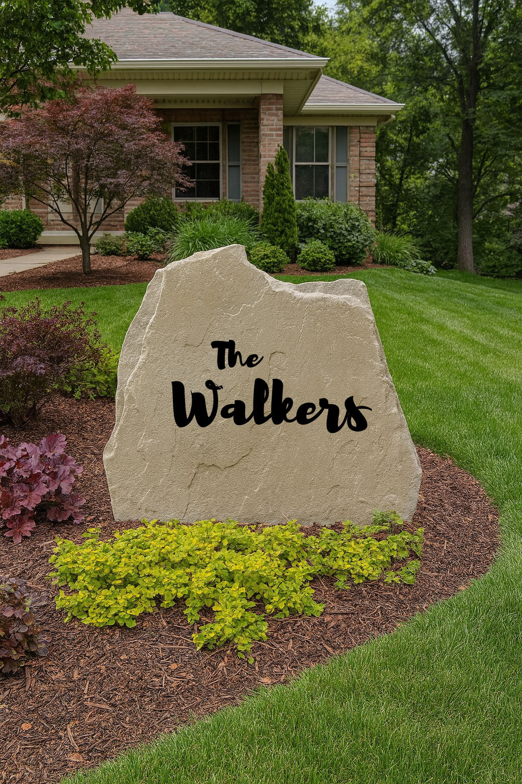 Family Name Stone – Custom Engraved Yard Rock | Personalized Outdoor Decor, Garden Accent, Housewarming Gift