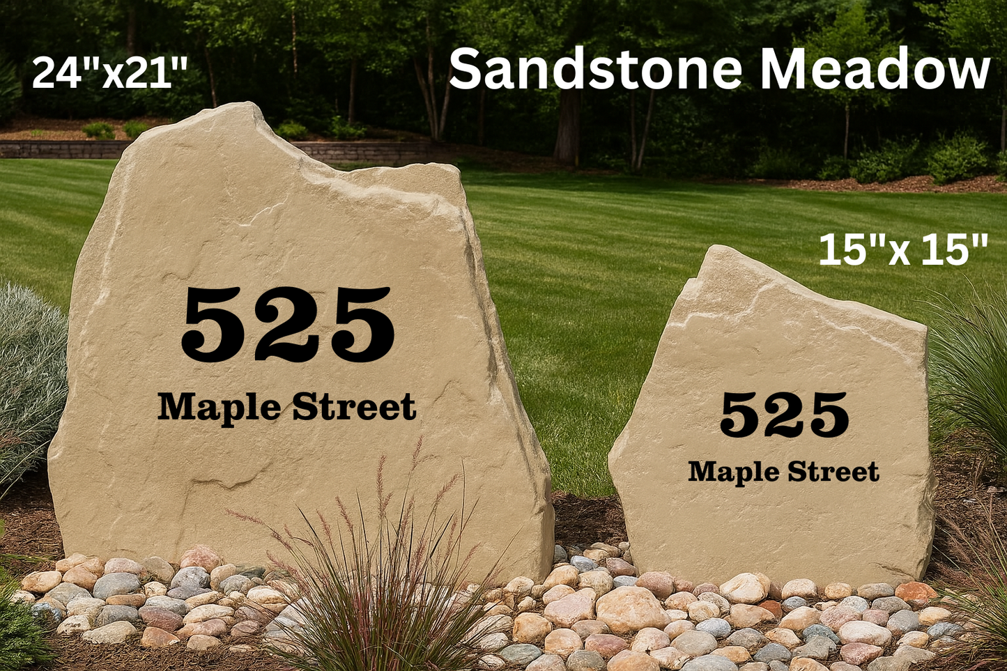 Classic Engraved Address Stone – Durable Outdoor House Number Sign