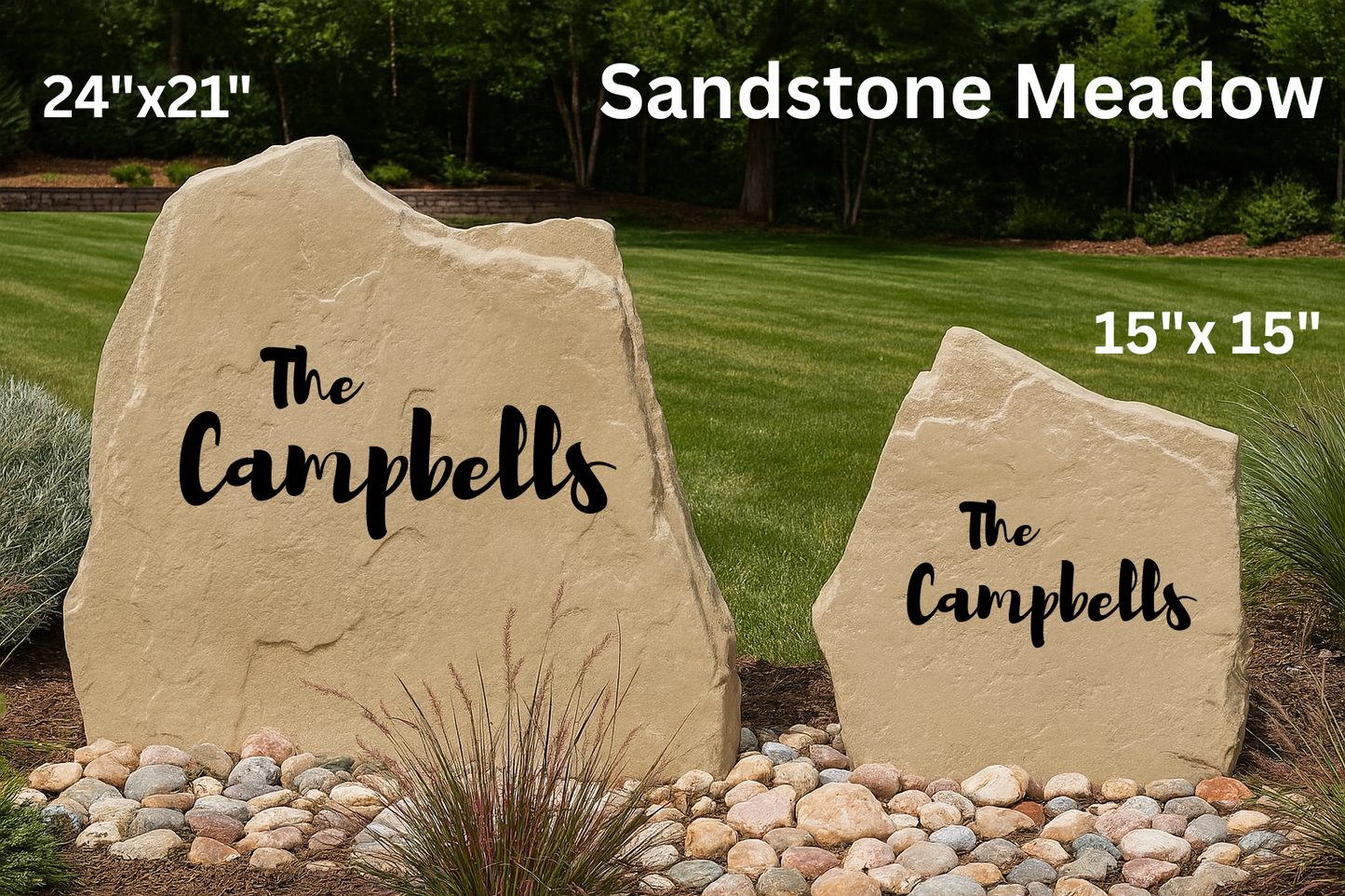 Family Name Stone – Custom Engraved Yard Rock | Personalized Outdoor Decor, Garden Accent, Housewarming Gift