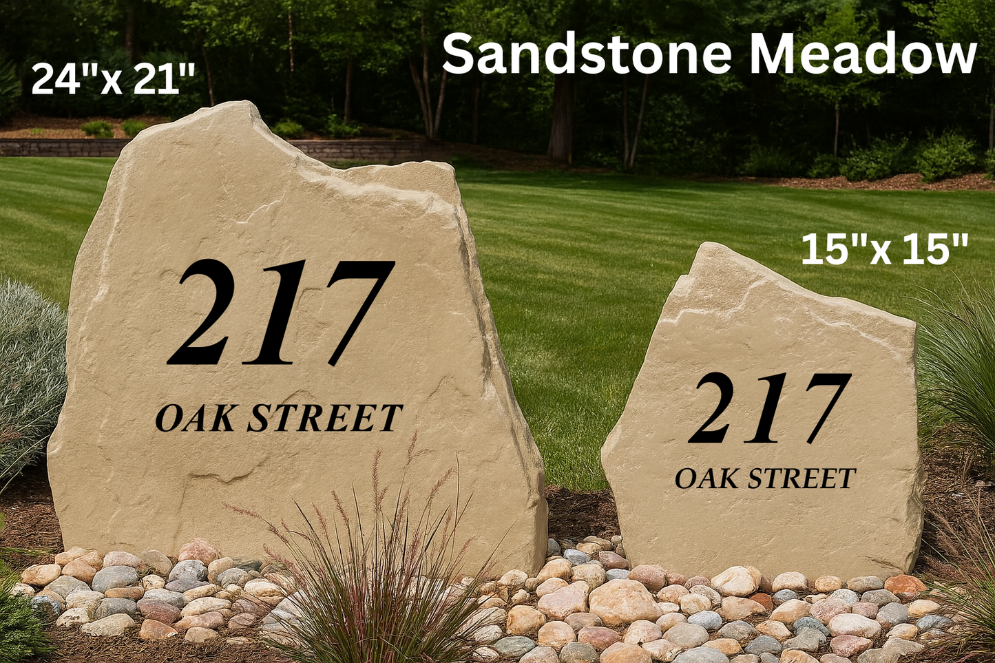 Standard Address Stone – Custom Engraved House Number & Street Name