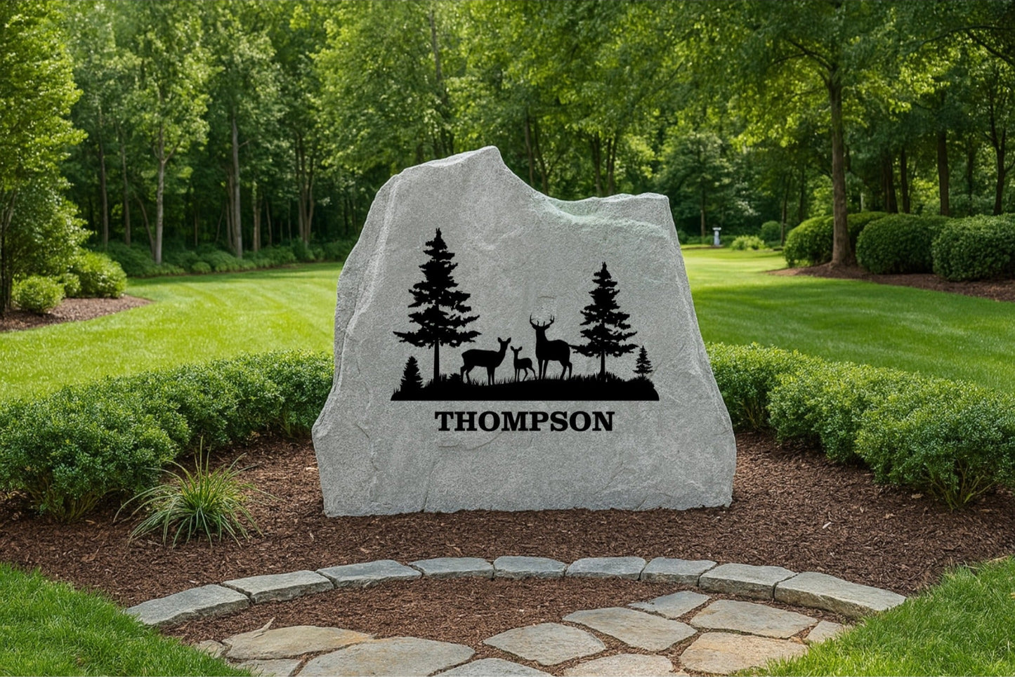 Deer Tree Scene Name or Address Stone