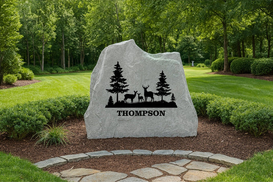 Deer Tree Scene Name or Address Stone