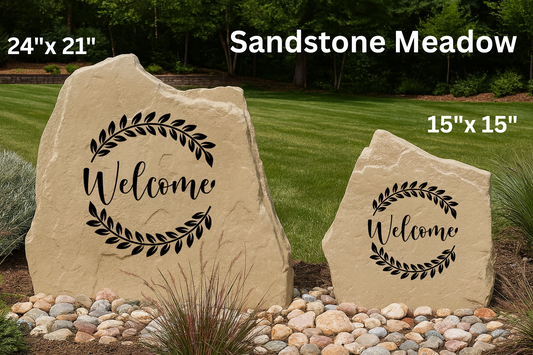 Welcome Leaf Circle Yard Stone – Elegant Outdoor Welcome Decor