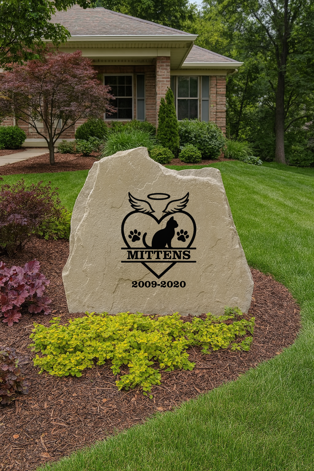 Cat Memorial Stone – Personalized Pet Tribute Yard Stone