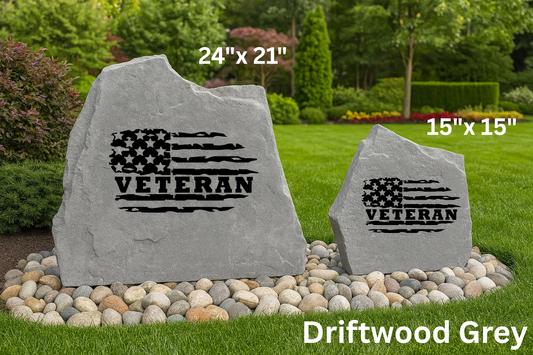 Veteran Flag Engraved Stone – Outdoor Military Tribute
