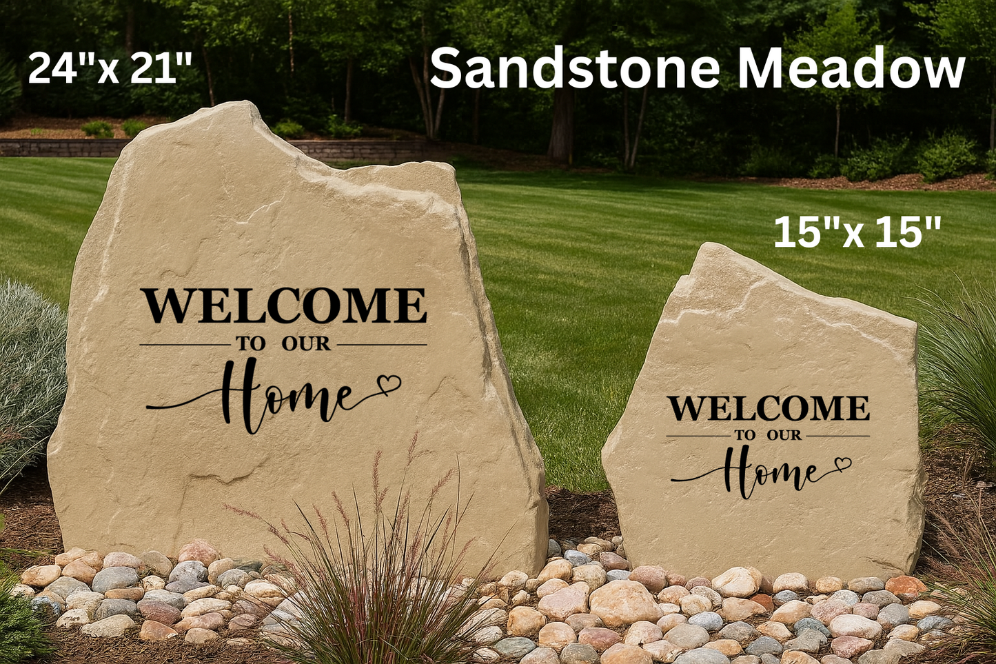 Welcome To Our Home With Heart Stone
