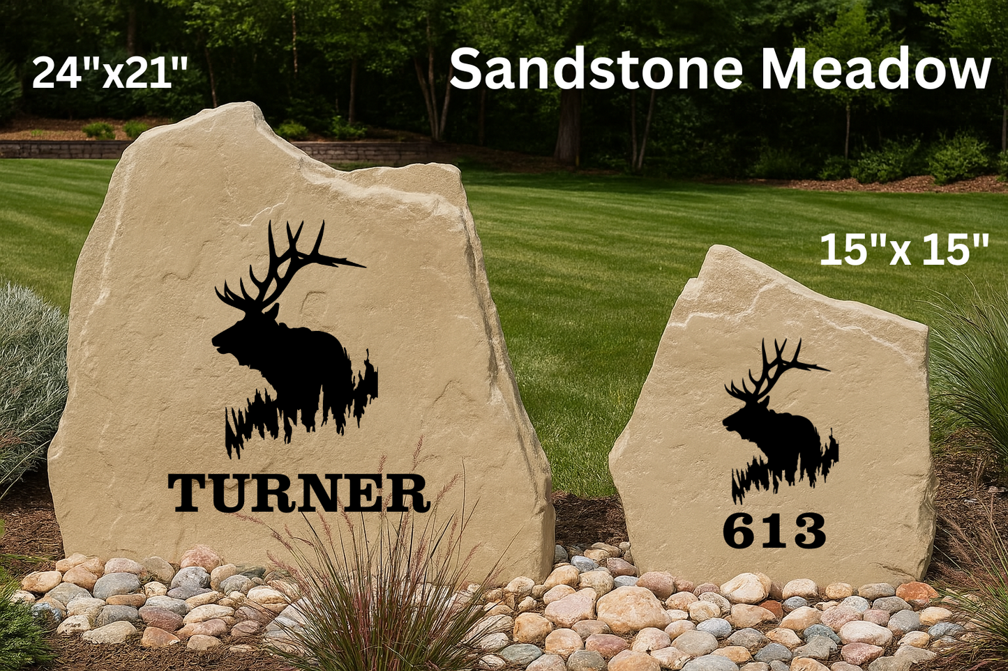 Bull Elk Personalized Hunting & Nature Stone – Custom Wildlife Yard Decor