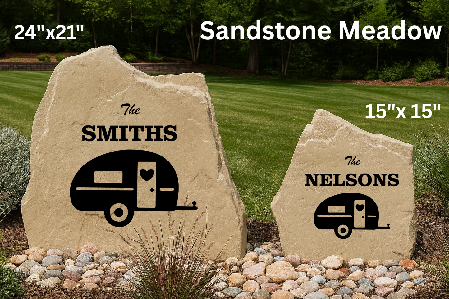 Camper Name Stone – Personalized RV Campsite Welcome Sign