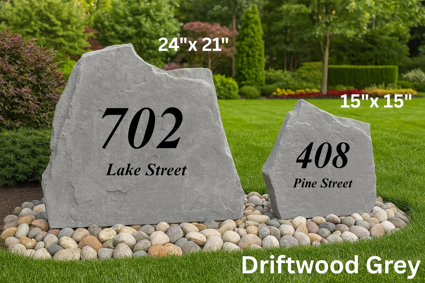 Standard Address Stone – Custom Engraved House Number & Street Name