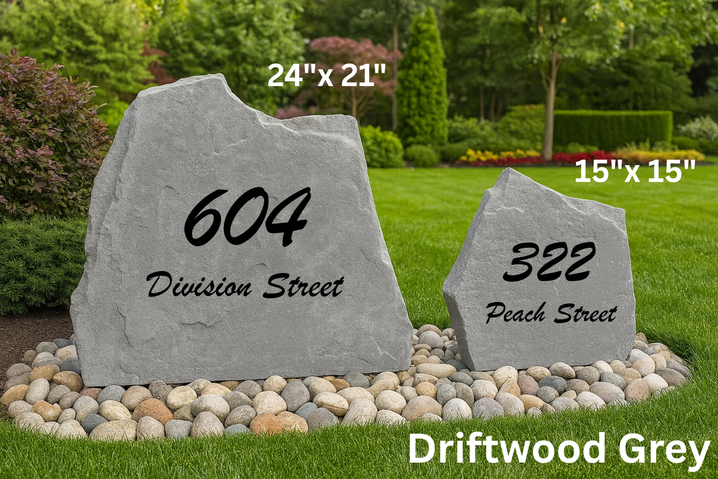 Elegant Address Stone – Personalized House Number and Street Name Engraving