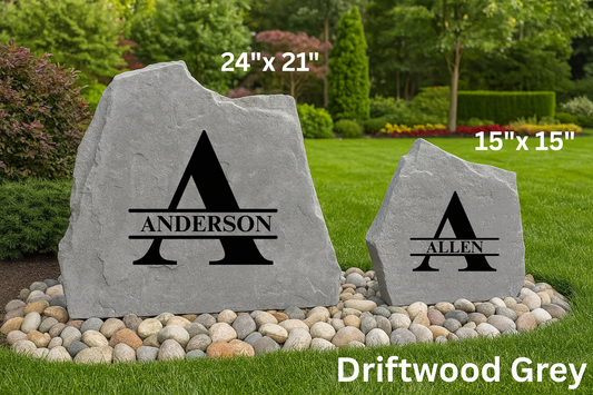 Custom Monogram Stone – Original Style Personalized Engraving for Home or Garden