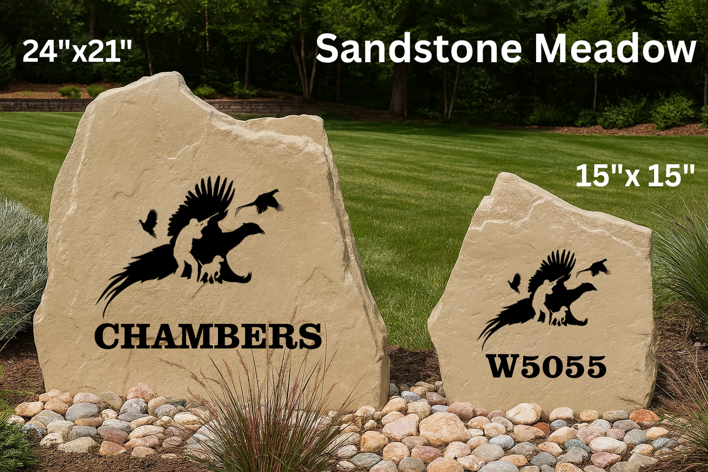 Custom Engraved Pheasant Stone – Outdoor Hunting and Nature Yard Décor