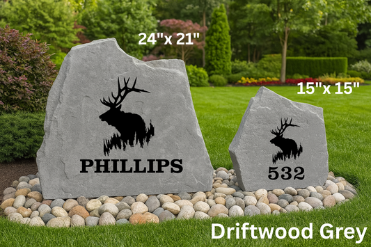 Bull Elk Personalized Hunting & Nature Stone – Custom Wildlife Yard Decor