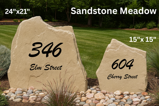 Elegant Address Stone – Personalized House Number and Street Name Engraving