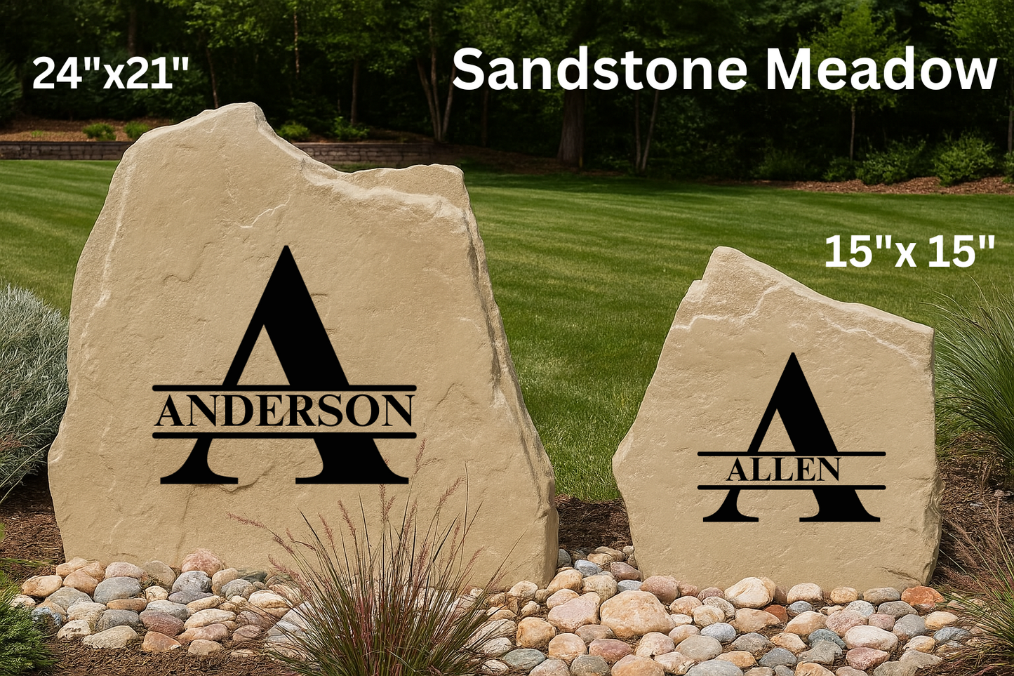 Custom Monogram Stone – Original Style Personalized Engraving for Home or Garden