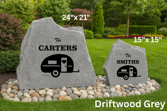 Camper Name Stone – Personalized RV Campsite Welcome Sign