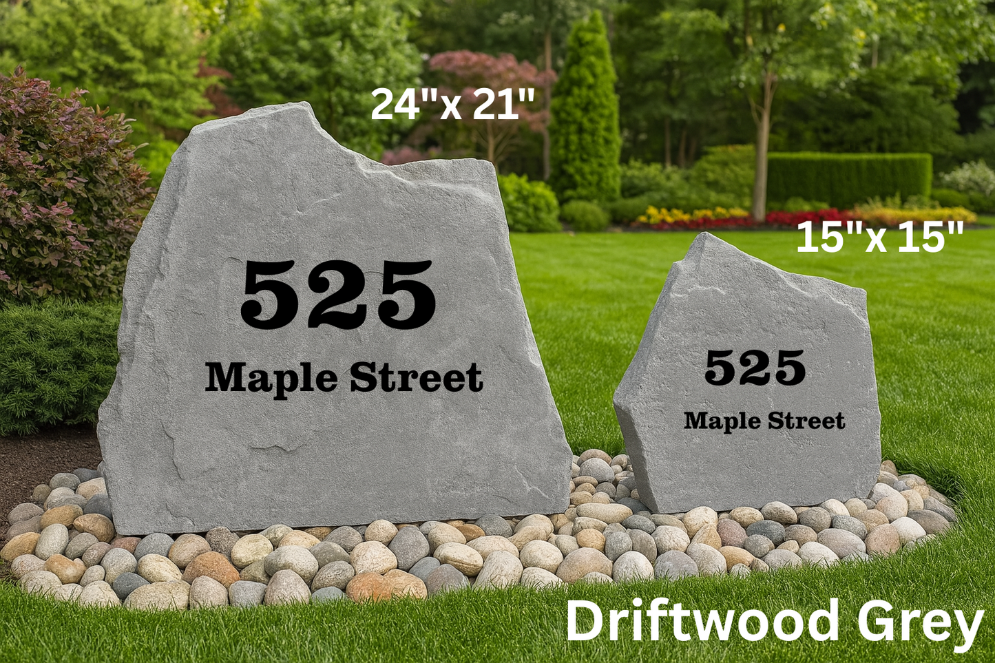 Classic Engraved Address Stone – Durable Outdoor House Number Sign