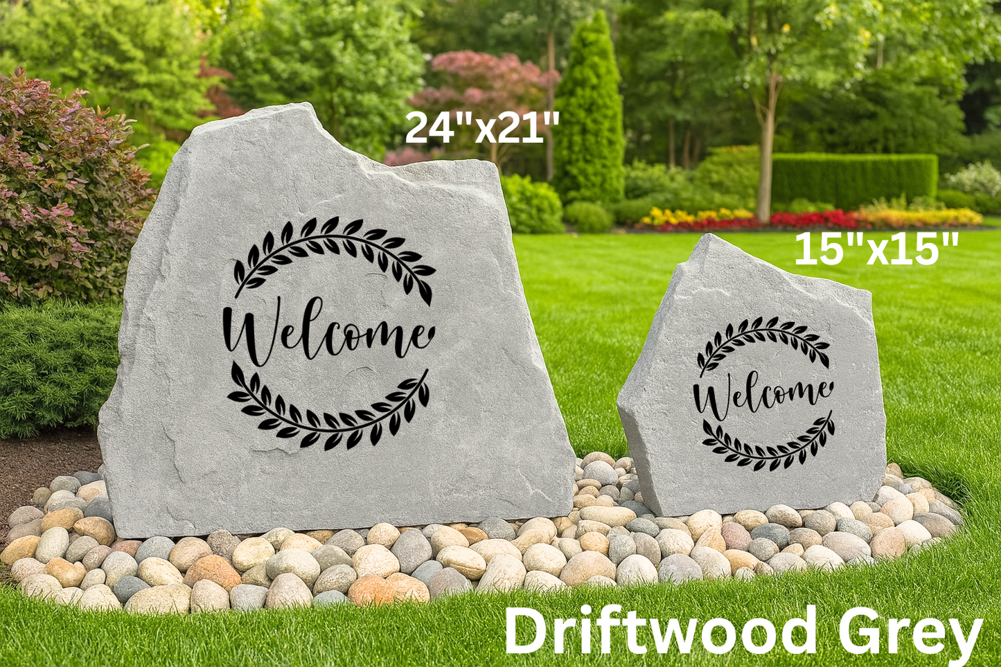 Welcome Leaf Circle Yard Stone – Elegant Outdoor Welcome Decor